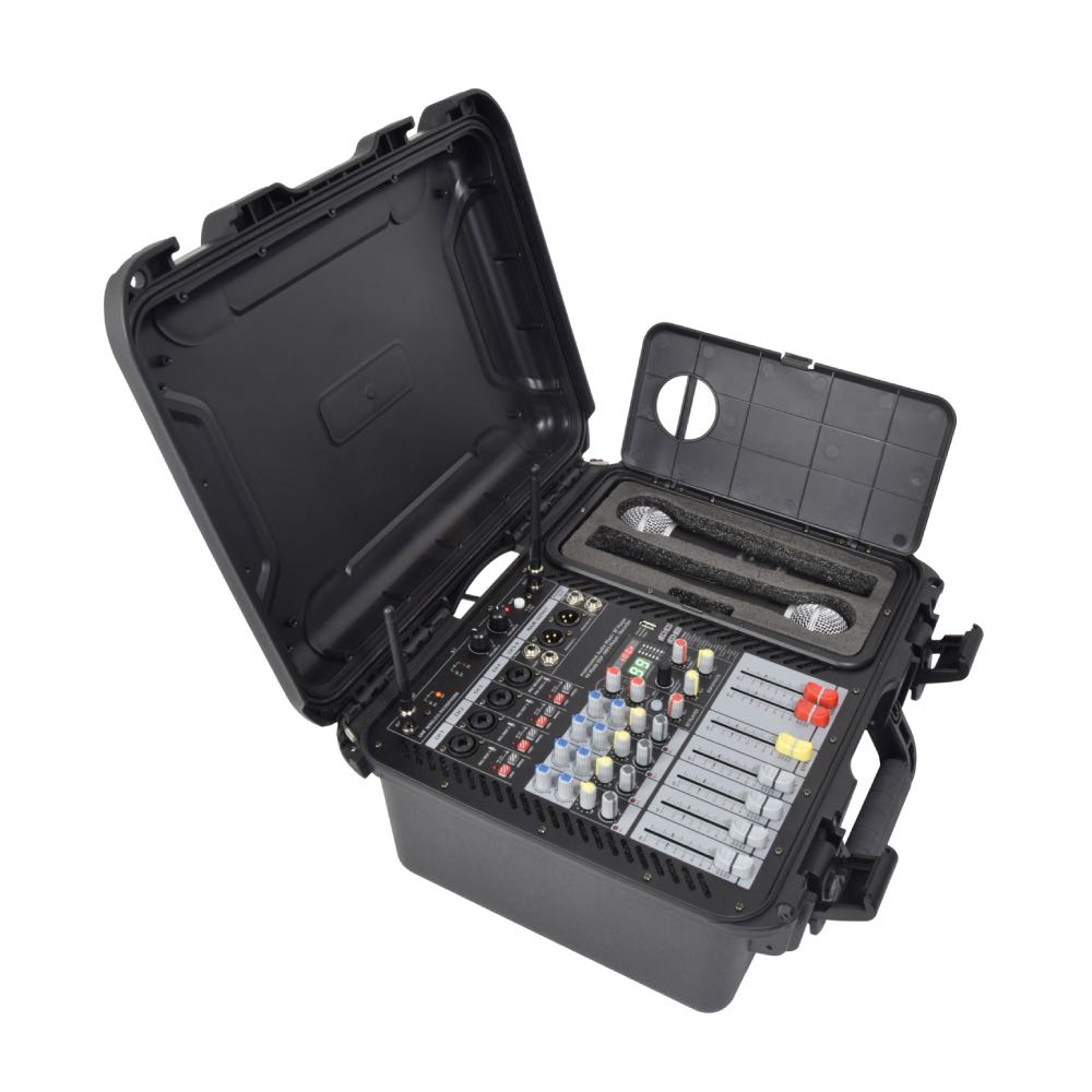 Citronic FLITE-600 2x300W Mobile DJ PA Mixer with DSP, USB, Bluetooth & 2 UHF Mics