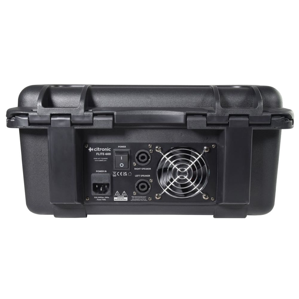 Citronic FLITE-600 2x300W Mobile DJ PA Mixer with DSP, USB, Bluetooth & 2 UHF Mics
