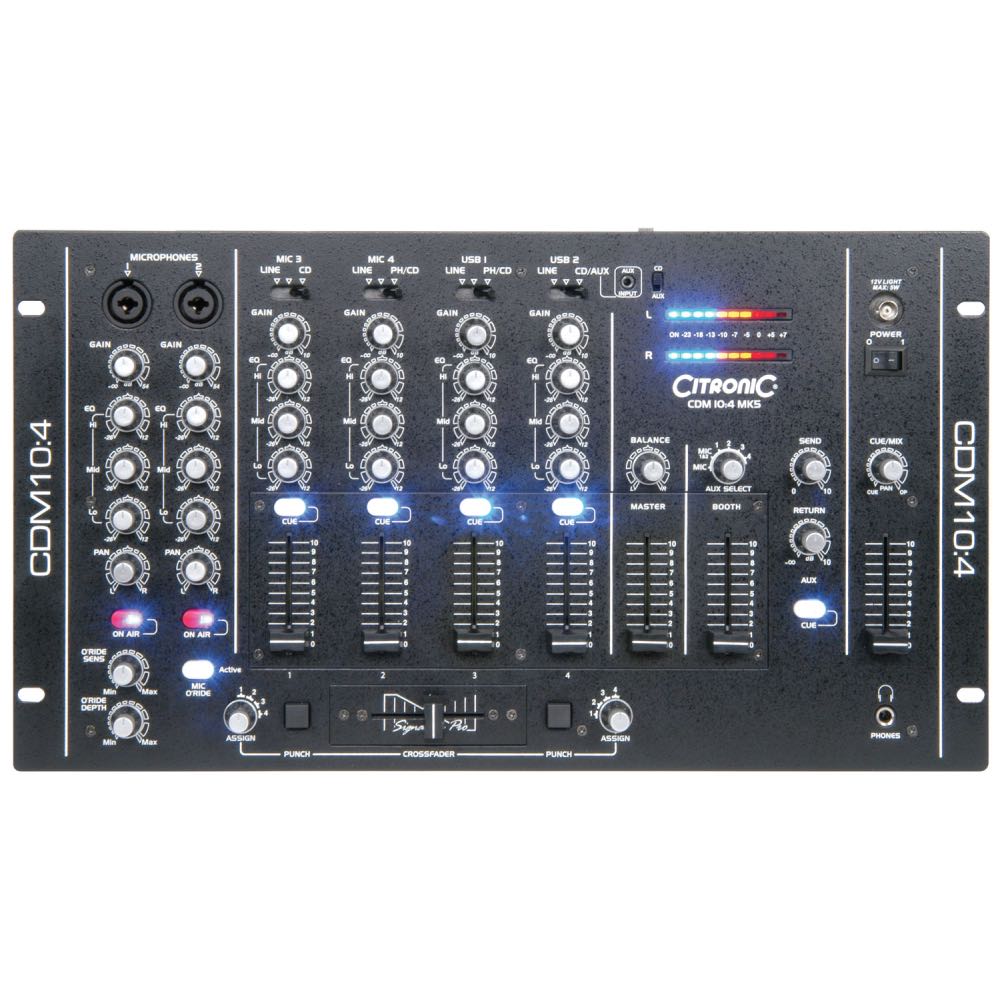 Citronic MK5 USB 4-Channel 19" DJ Mixer