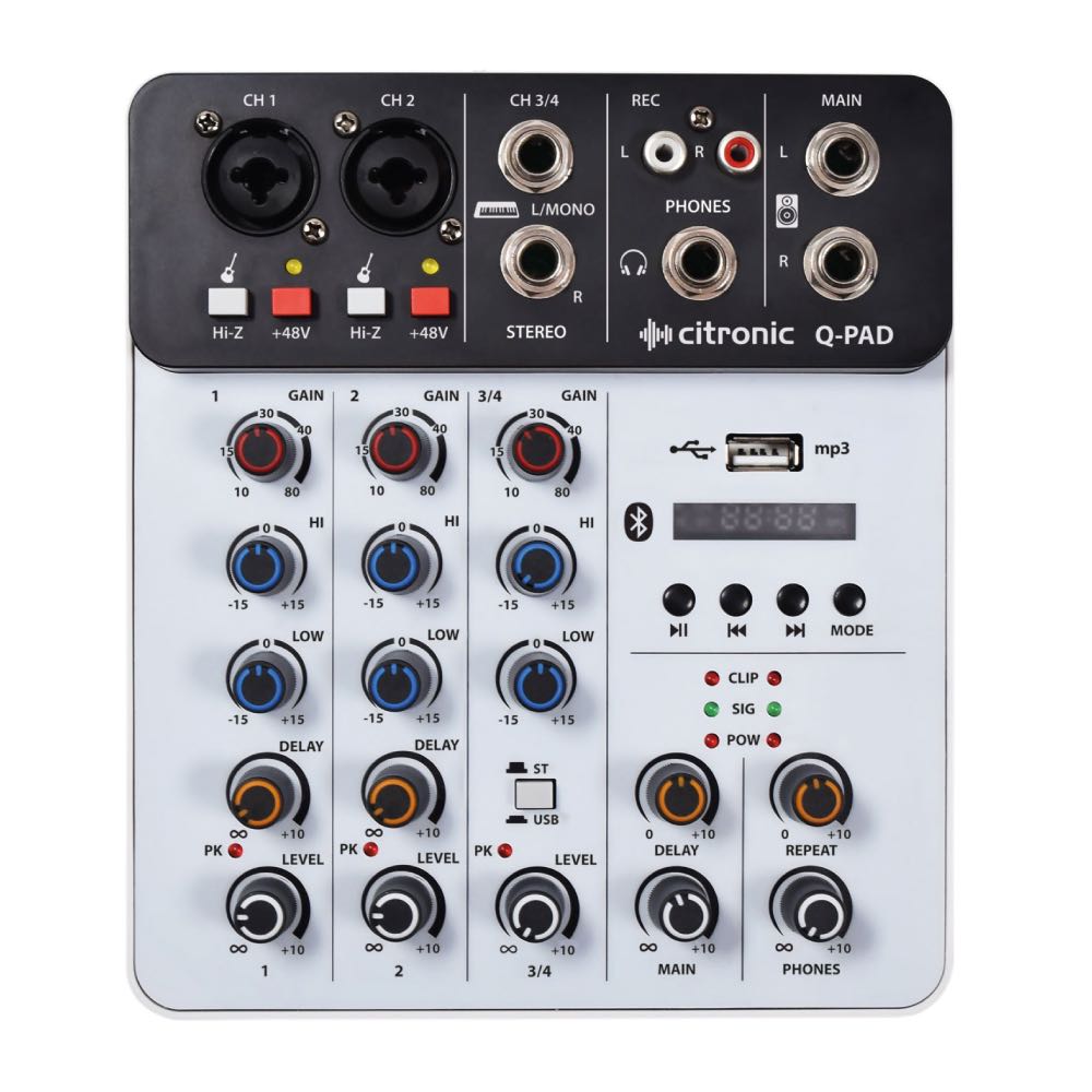 Citronic Q-PAD Mini Mixer with USB, Bluetooth & Audio Interface