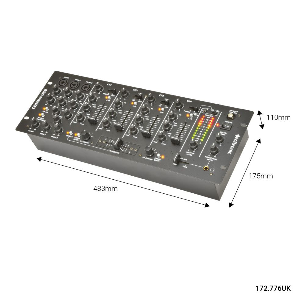 Citronic USB 4-Channel 19" DJ Mixer