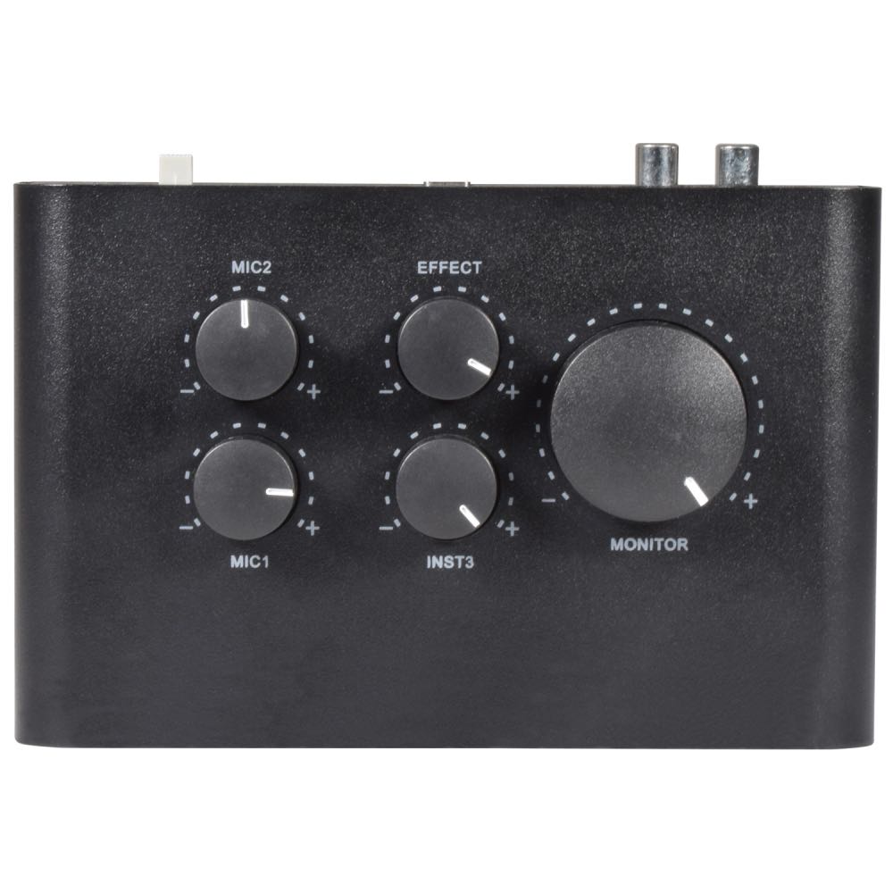 Citronic USB-C Audio Interface with 2 Mic + 1 Instrument Input & Monitoring