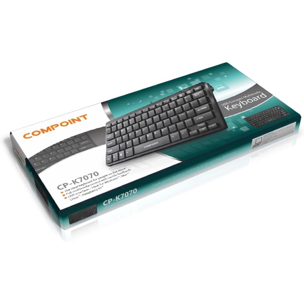 Compoint CP-K7070 Compact USB Multimedia Travel Keyboard