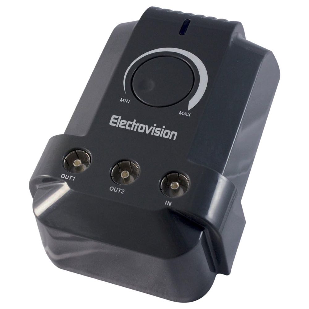 Electrovision 1-in-2 Out 2 Way High Gain Plug In Digital Aerial Amplifier