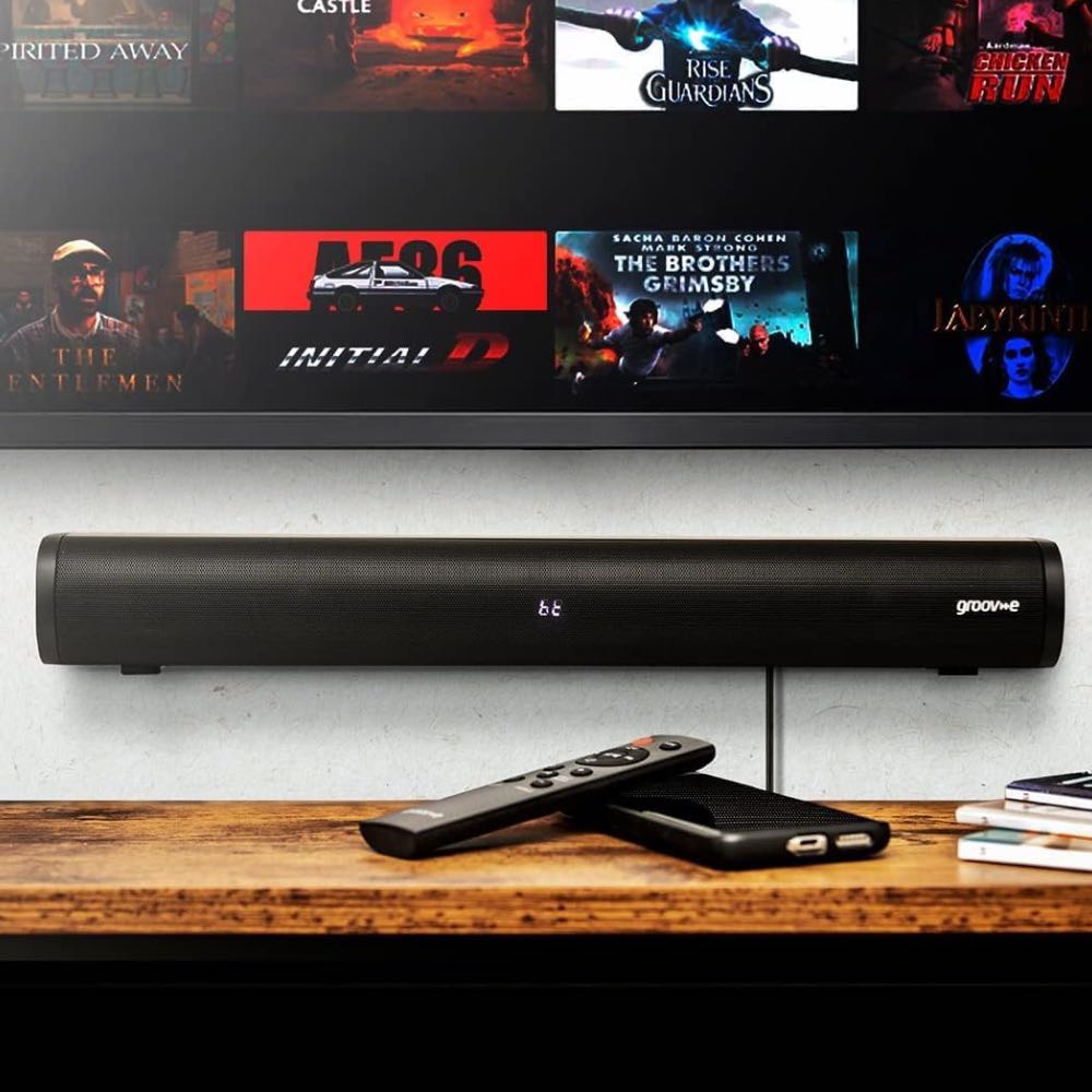 Groov-e Soundbar75 Bluetooth TV Soundbar with USB Playback & Remote – 30W RMS