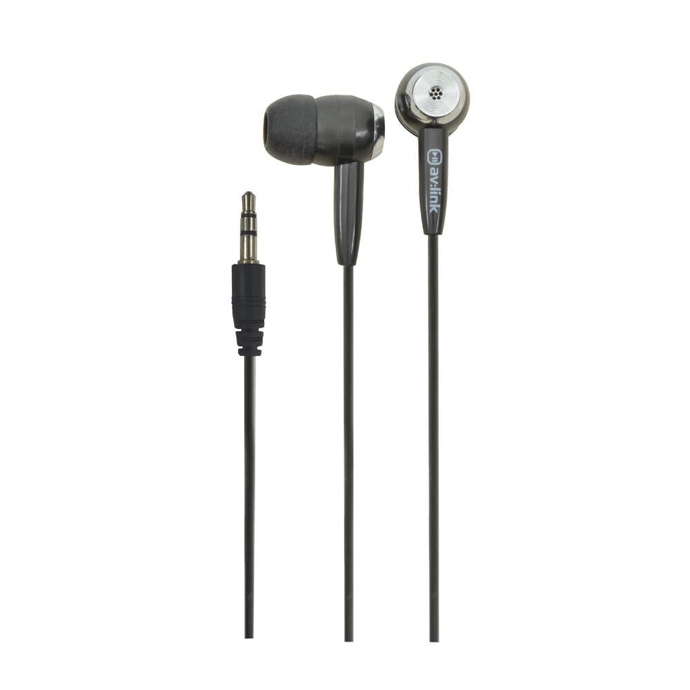 In-Ear Stereo Earphones with Silicone Earbuds & 3.5mm Jack – Black