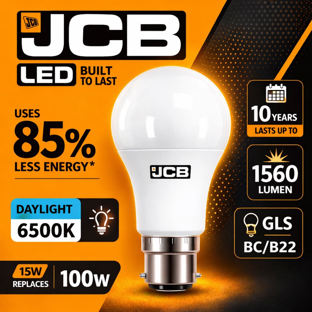 JCB LED GLS Bulb 15W 1560lm – B22 / E27 – 6500K (Daylight)
