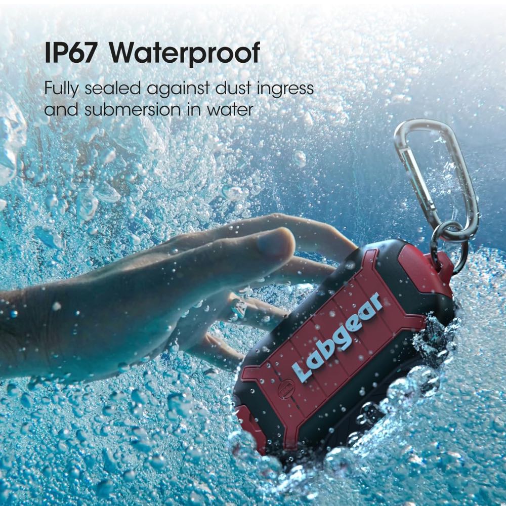 Labgear Waterproof Rugged Portable Fast-Charging USB Power Bank – 10,000mAh, QC 3.0, IP67-Rated