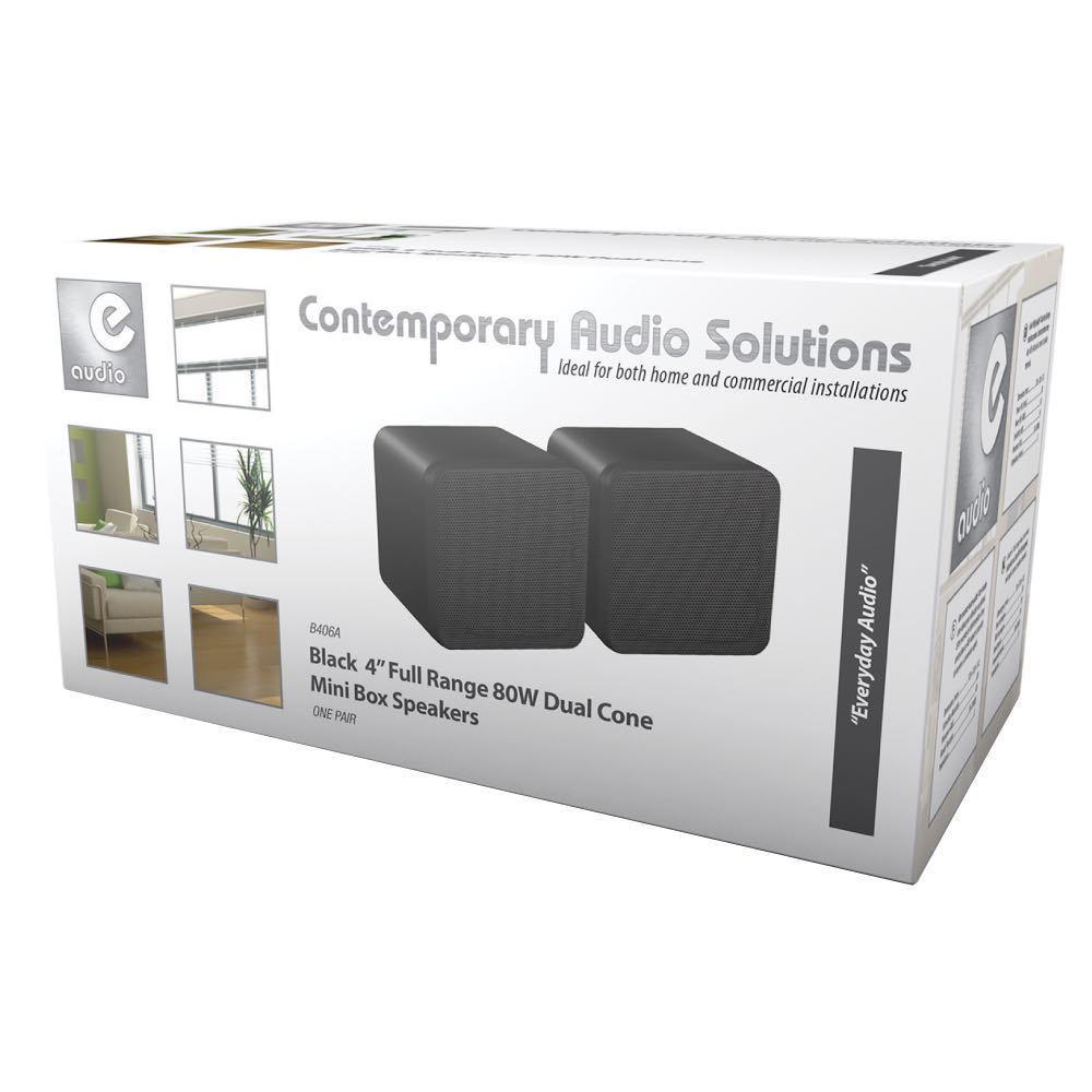 Mini Cube Surround Sound Bookshelf Box Speakers White