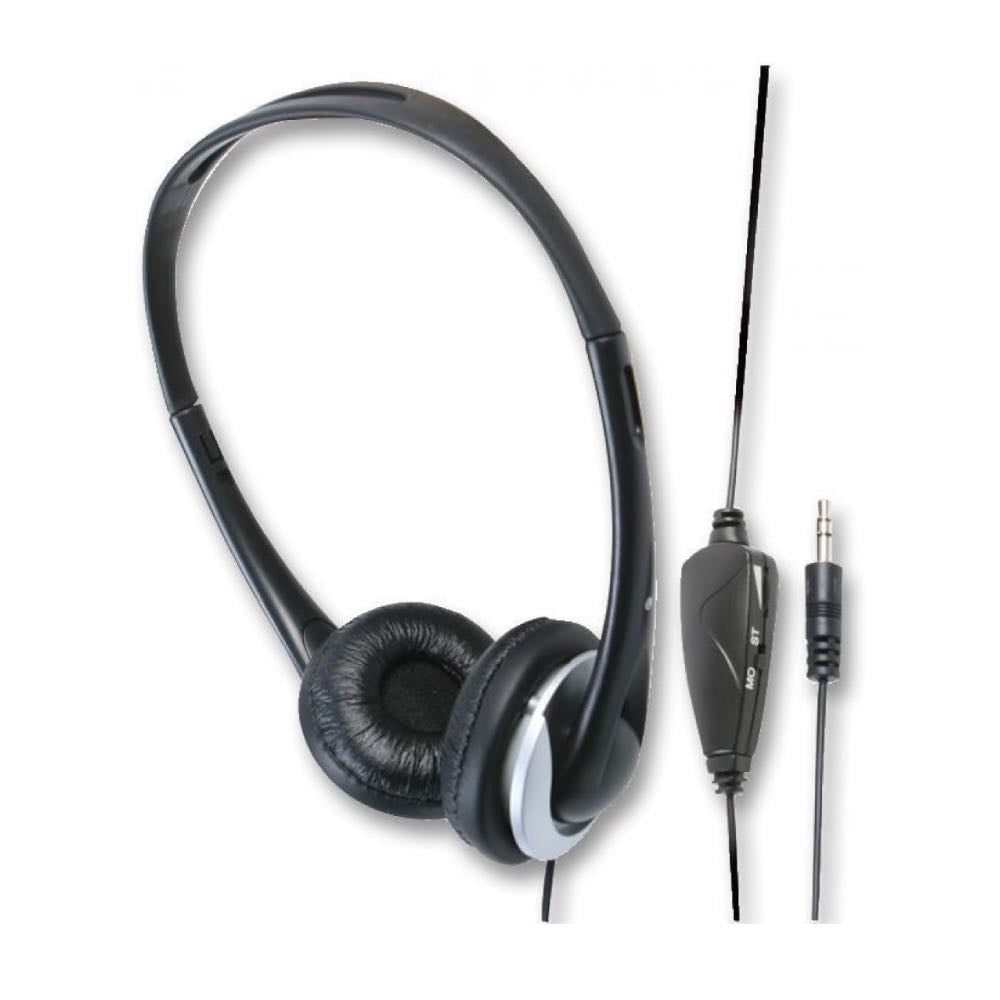 Mono / Stereo TV Headphones with 5m Lead, 3.5mm Jack & In-Line Volume Control