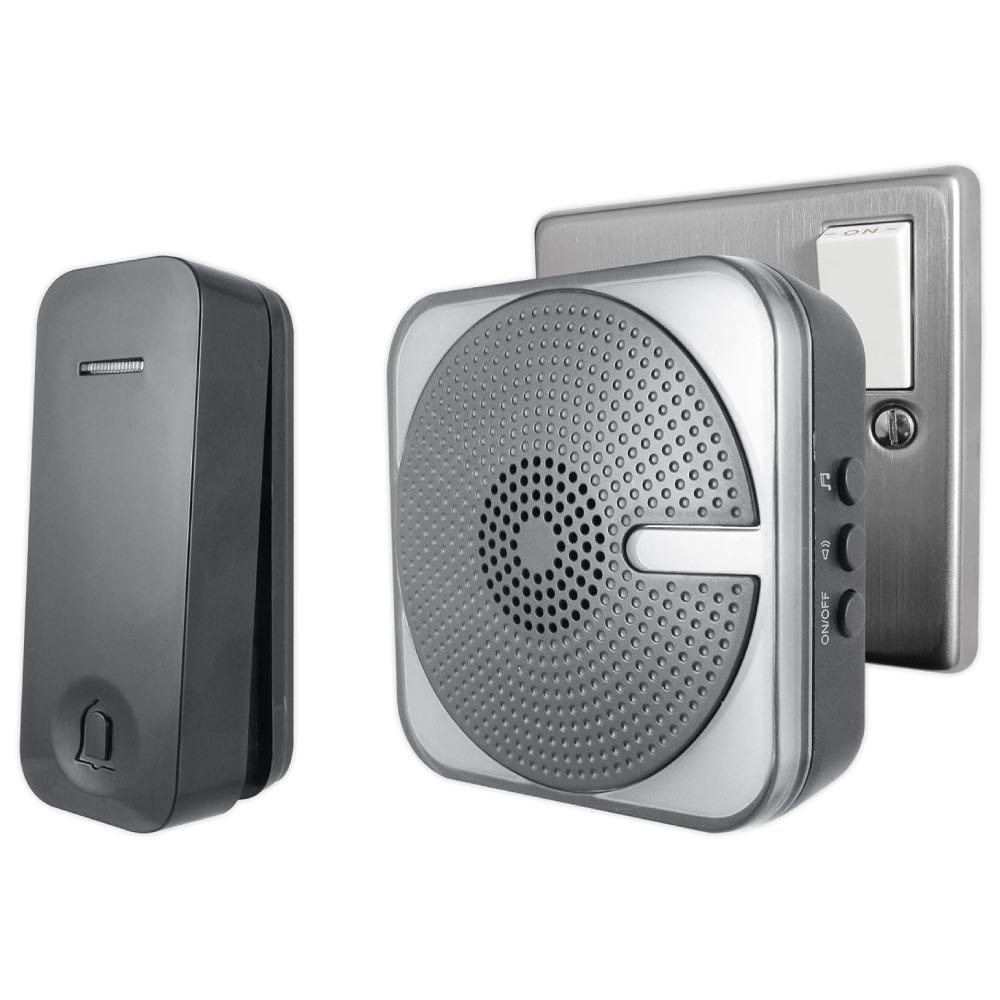 Plug-In Wireless Door Chime with Kinetic Bell Push