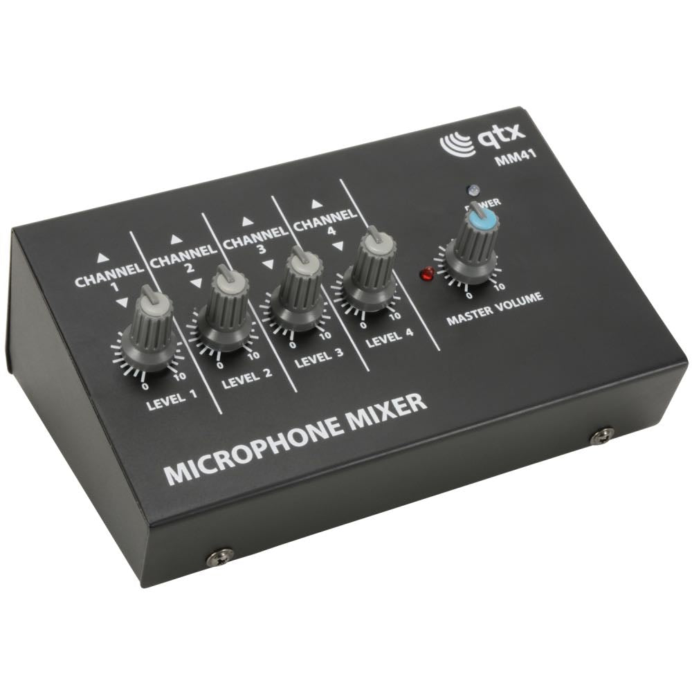 QTX Mini 4-Channel Microphone Mixer