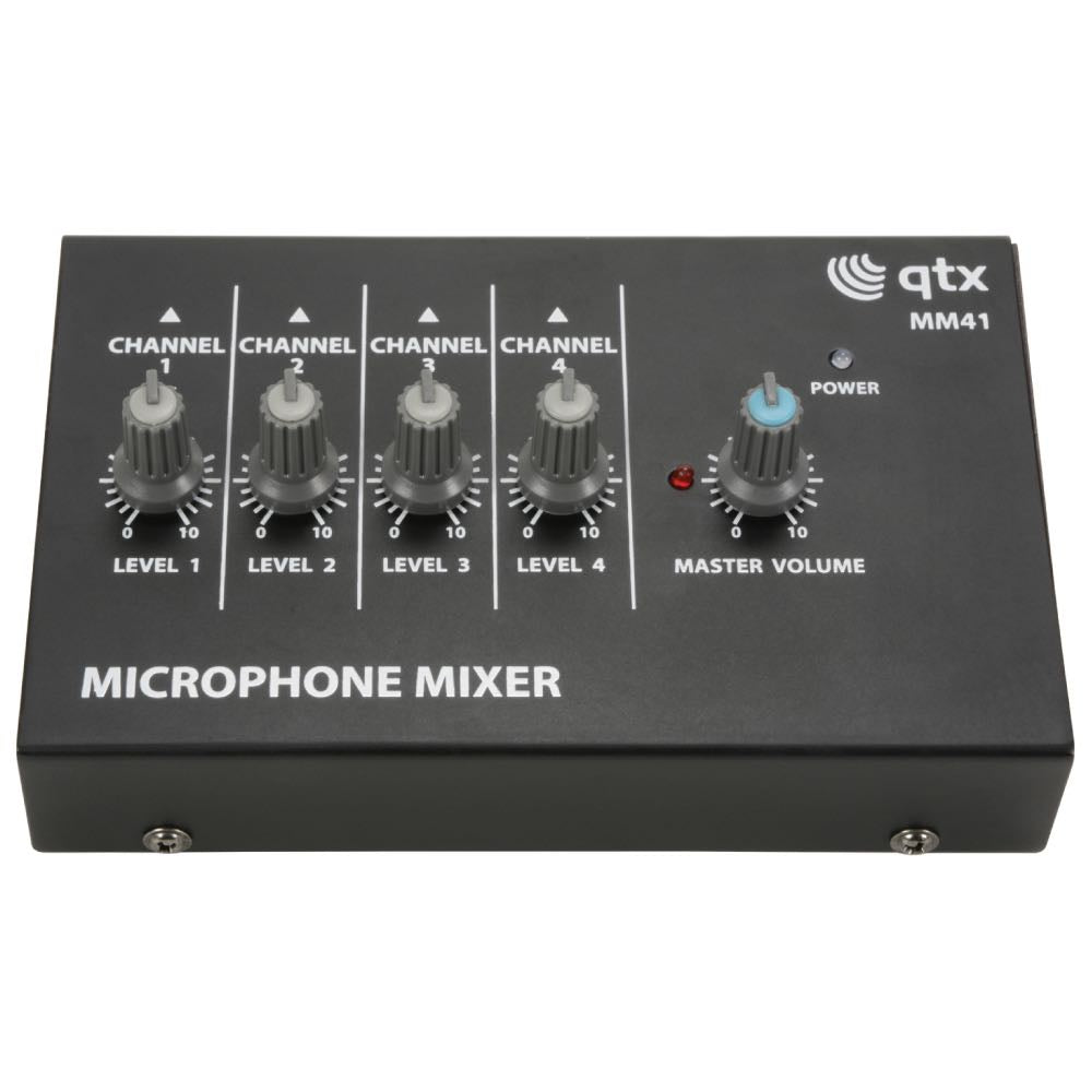 QTX Microphone Mixer Mini 4 Channel