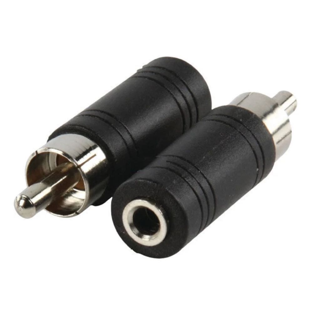 RCA Phono Plug to 3.5mm Mono Jack Socket Audio Adaptor – Twin Pack