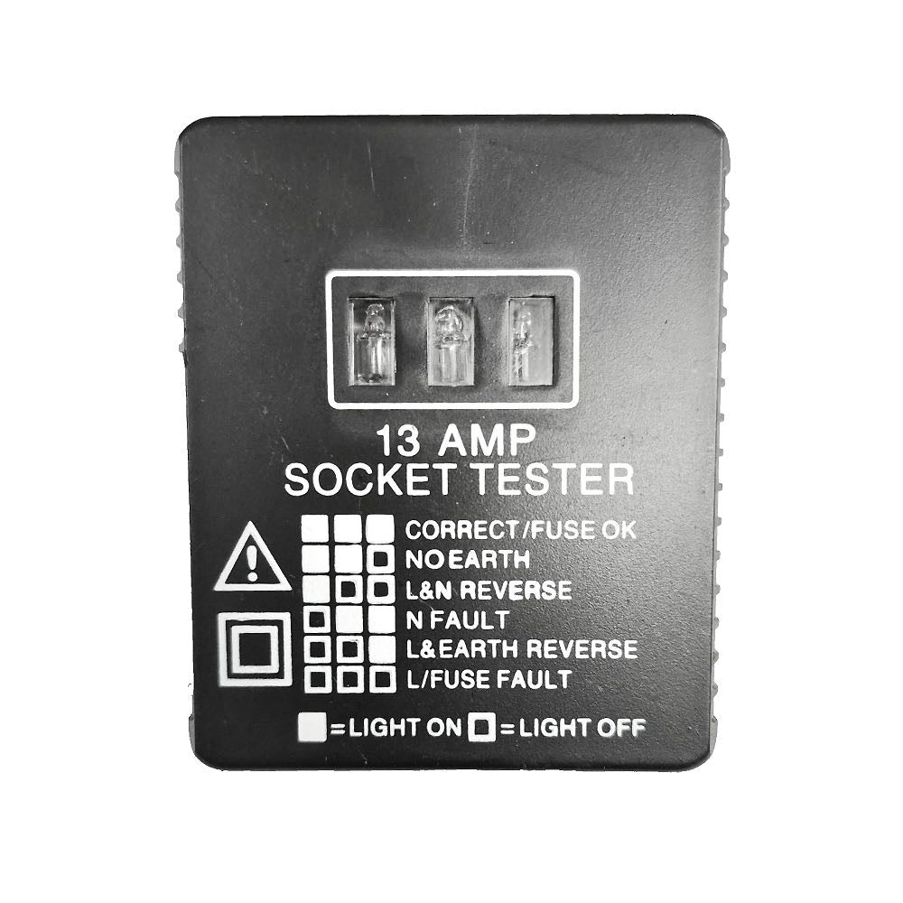Rapitest 13A Mains Plug-In Socket Tester – Fault Detection Indicator