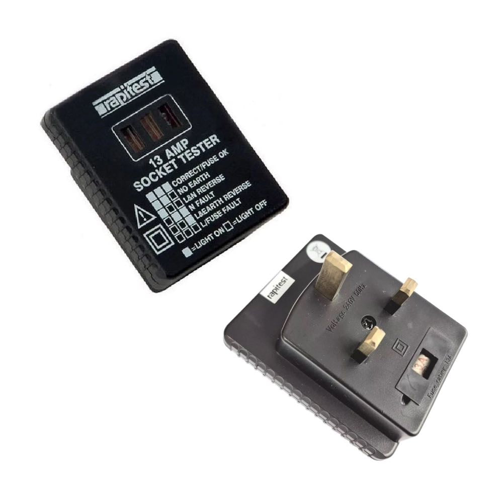 Rapitest 13A Mains Plug-In Socket Tester – Fault Detection Indicator
