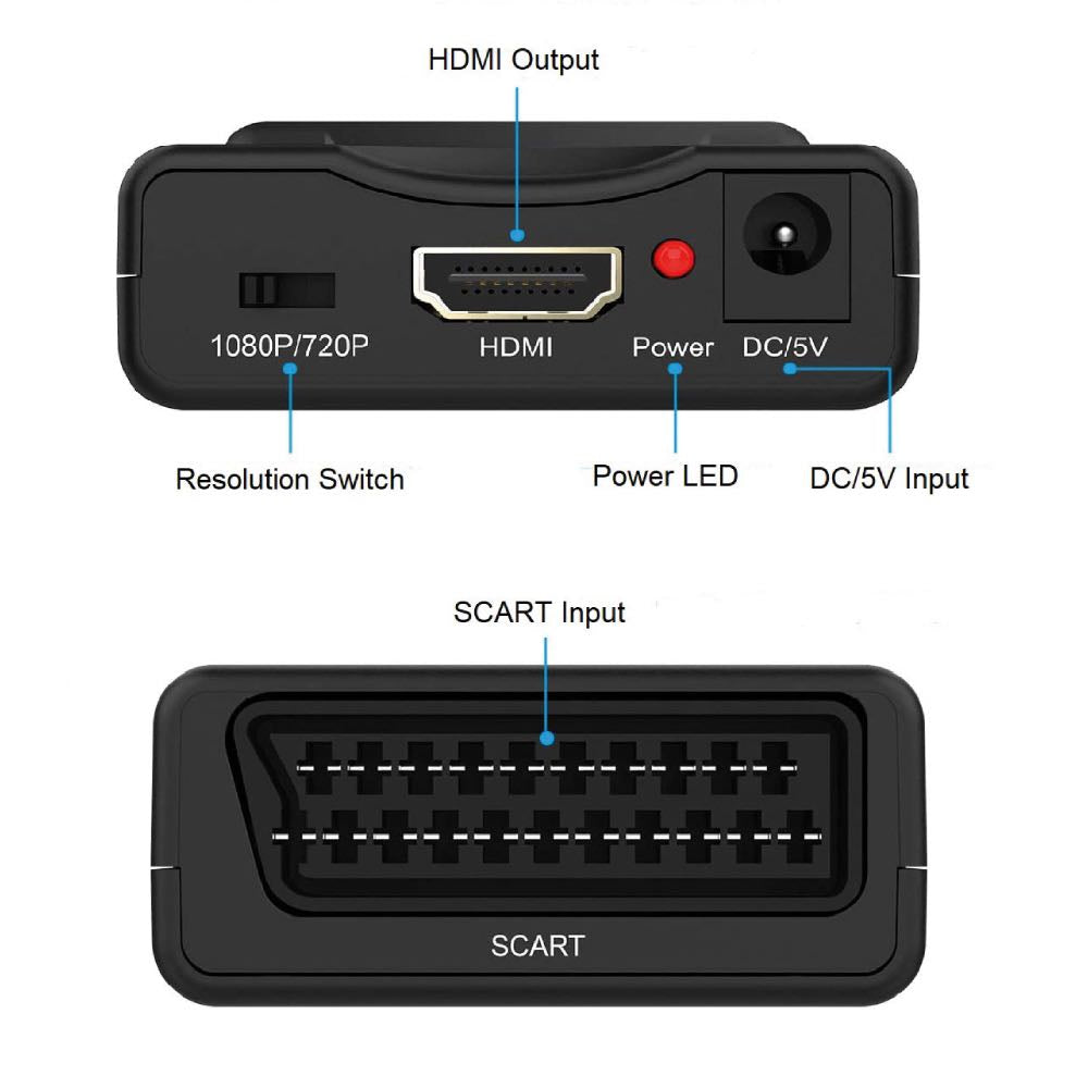 122.416 AVSL SCART to HDMI Convertor with Upscale for HD