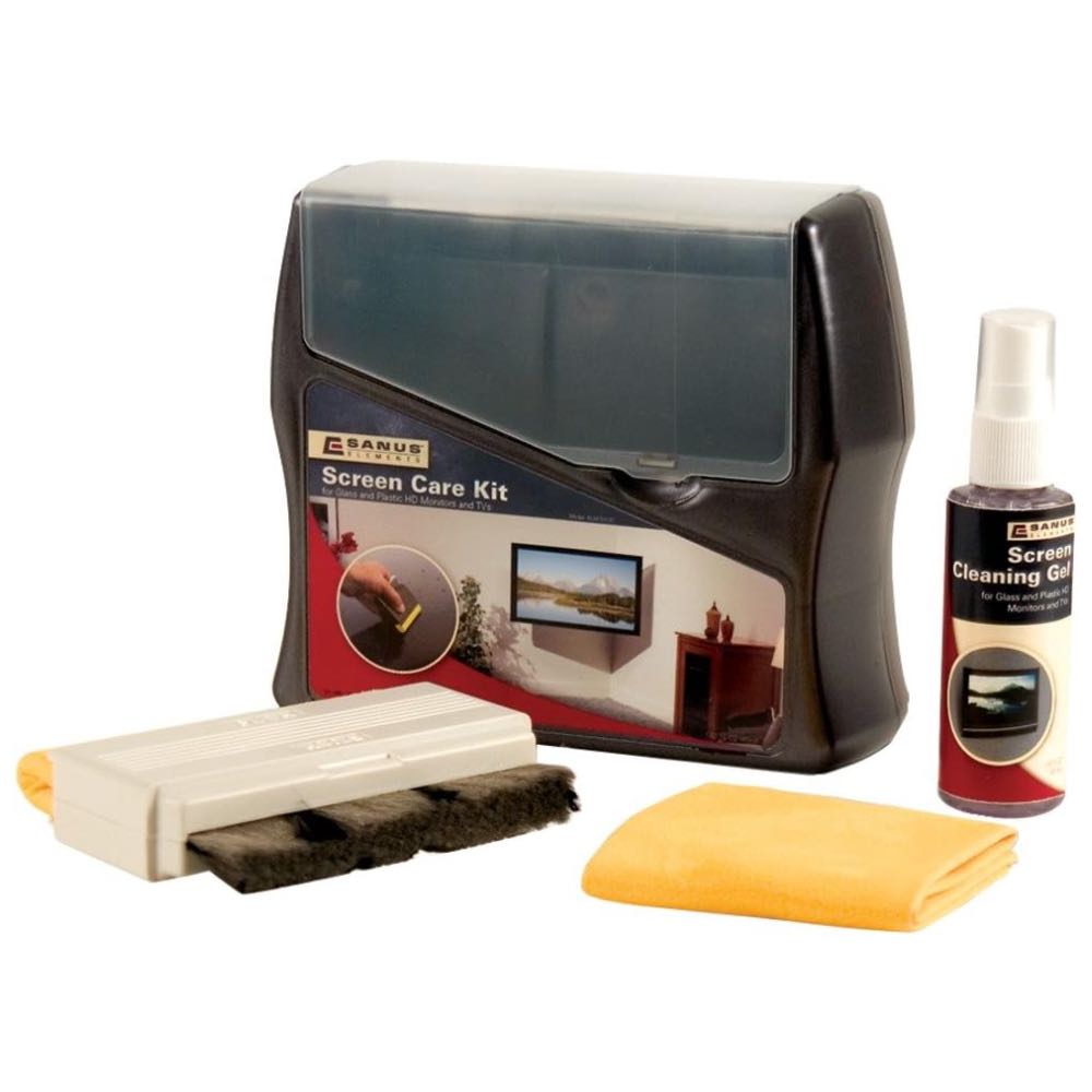Sanus Screen Cleaning Kit for TVs, Monitors, Laptops & Tablets – Gel Spray & Microfibre Tools