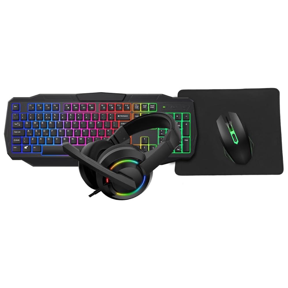 Scorpion CiT 4-in-1 PC Gaming Bundle – Keyboard, Mouse, Headset & Mousemat (Black)