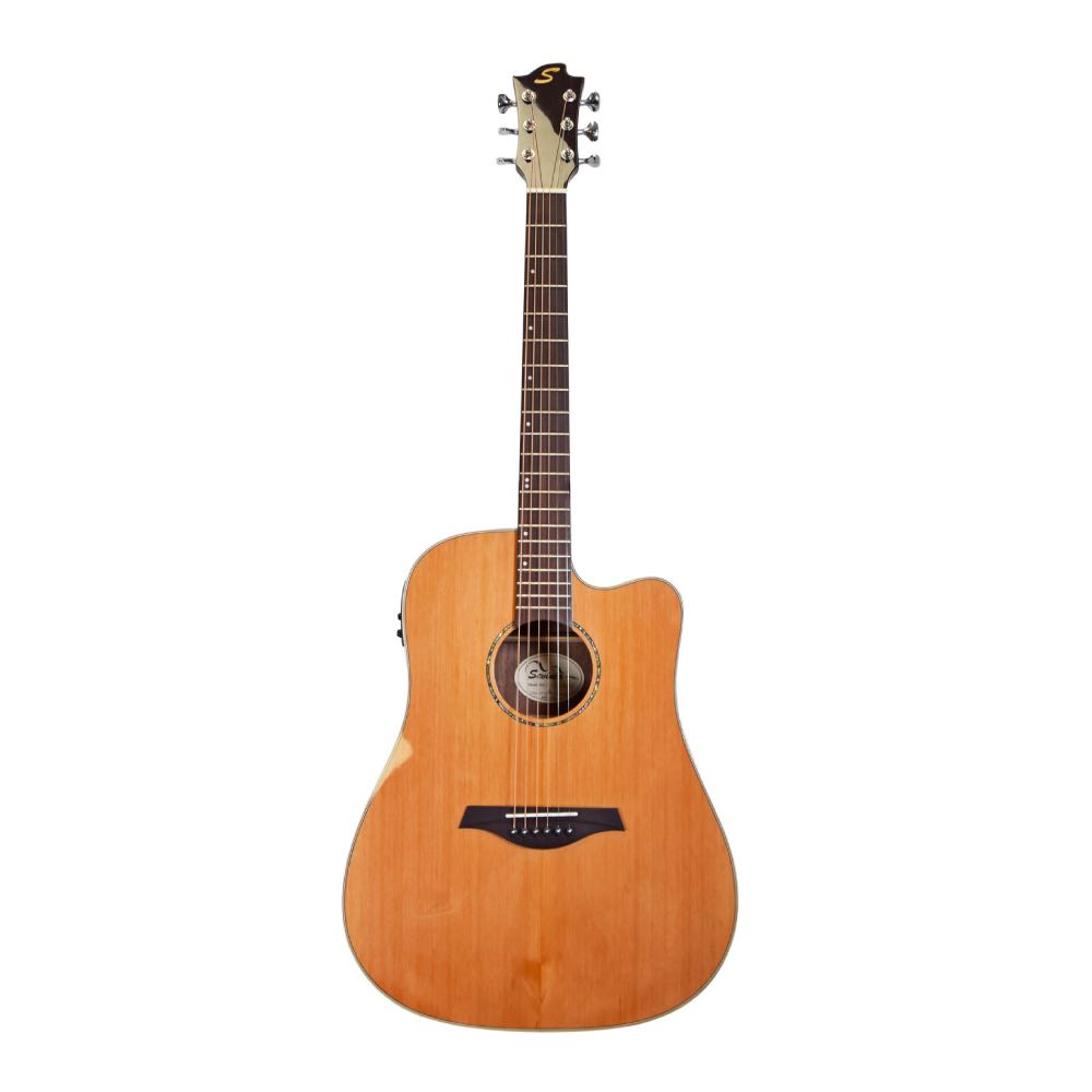 Sevinia solid top western cedar rosewood electro acoustic guitar