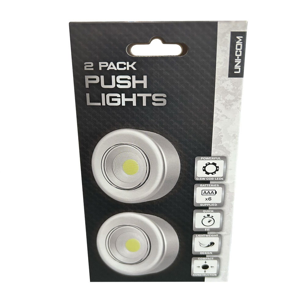 2 Pack LED Push Lights with Adhesive Backing
