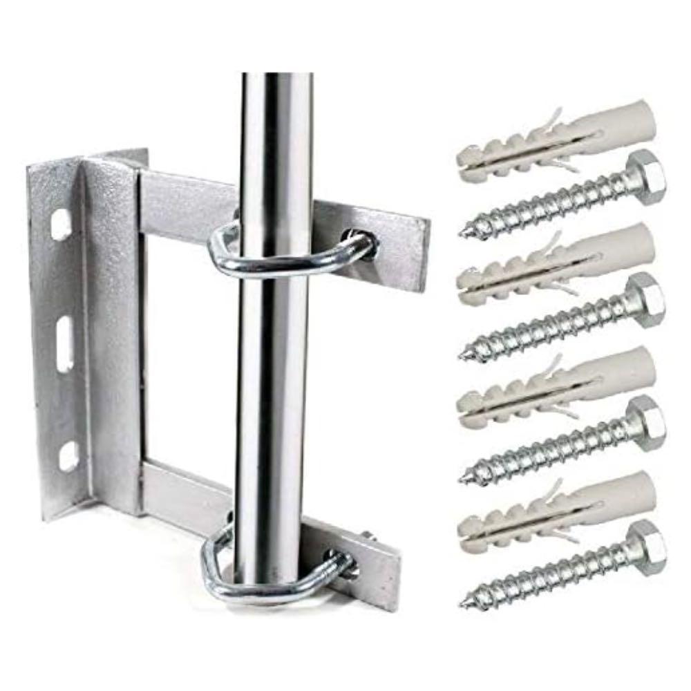 TV Aerial Wall Mounting Bracket 6" x 6" Galvanised Steel with V-Bolts and Fixings