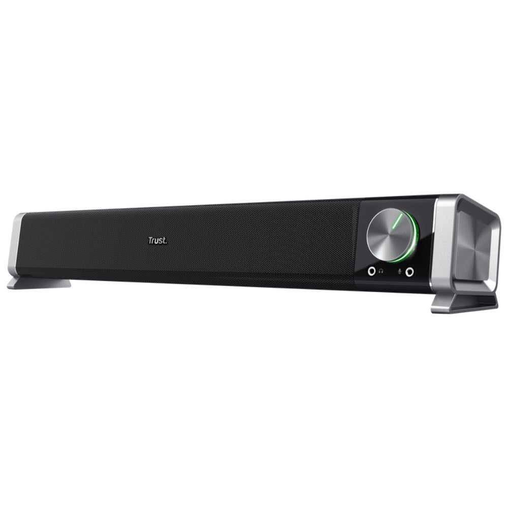 Trust Asto USB Desktop Soundbar for PC & TV with Headphone & Microphone Ports