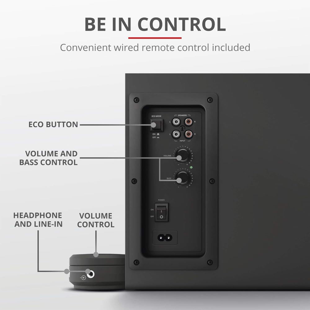 Trust Yuri 2.1 Desktop Speaker System with Subwoofer – Black