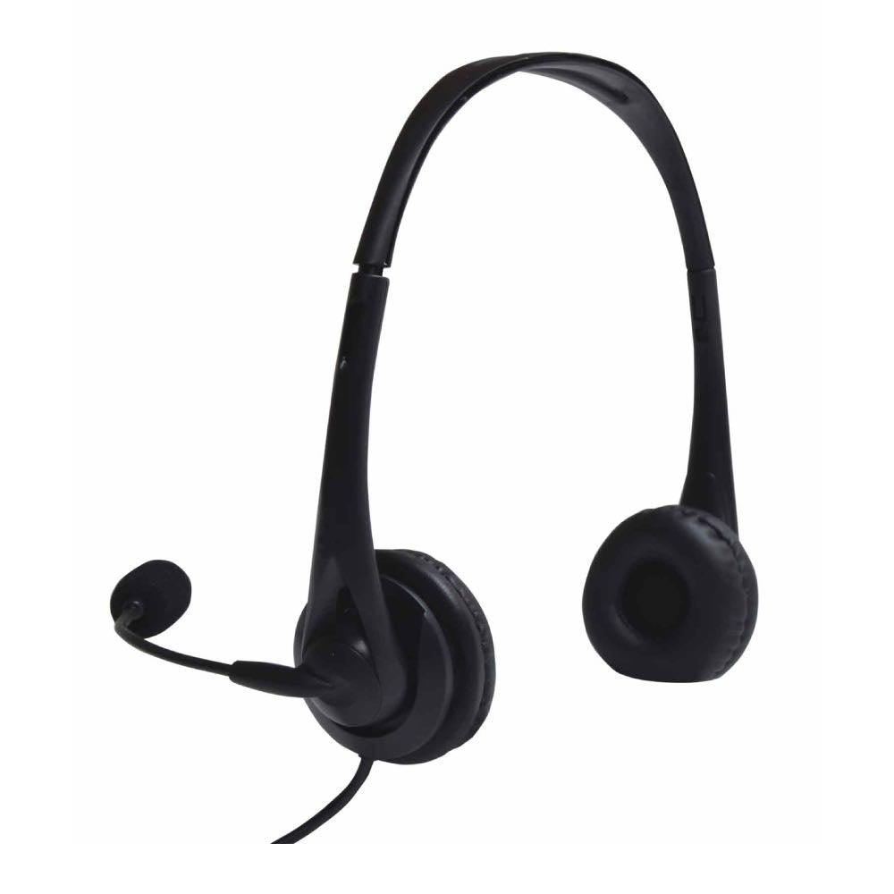 USB Multimedia Headset with Boom Microphone & In-Line Controls