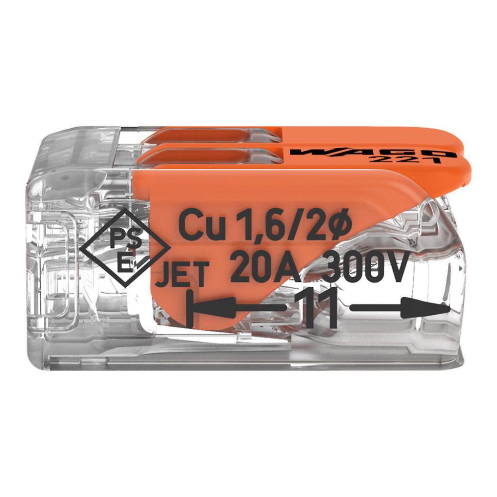 WAGO 221-412 2-Way Lever Wire Connector Transparent – Multi Pack Options