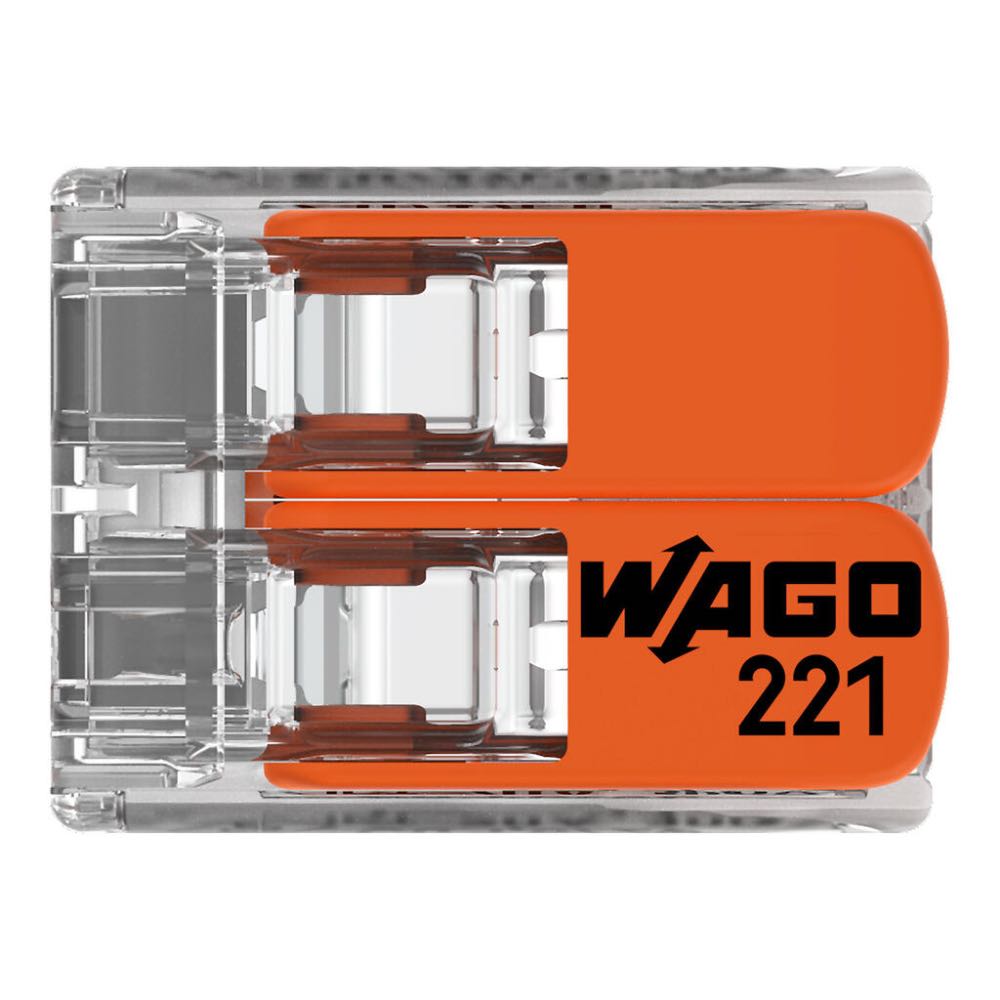 WAGO 221-412 2-Way Lever Wire Connector Transparent – Multi Pack Options
