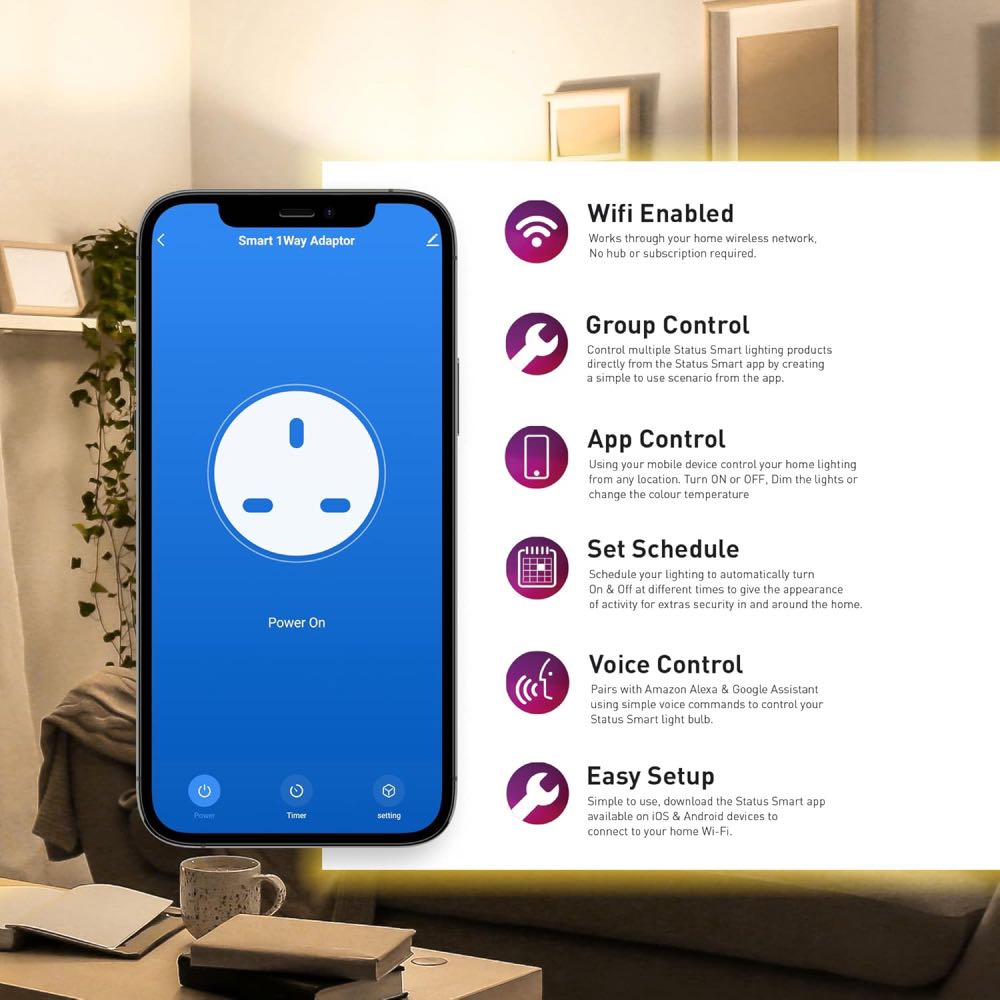 Wi-Fi Smart Plug Socket – Alexa & Google Home Compatible