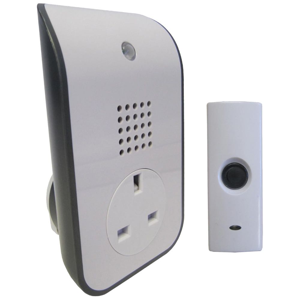 UNI-COM Wireless Plugin Curve Door Bell with Push Button