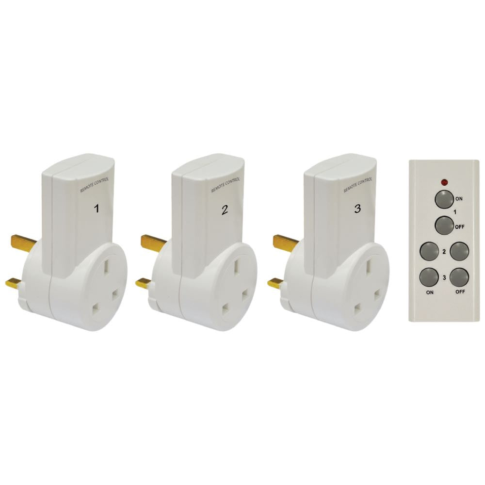 Wireless Remote Control 13A Plug-In Socket – 3 Pack