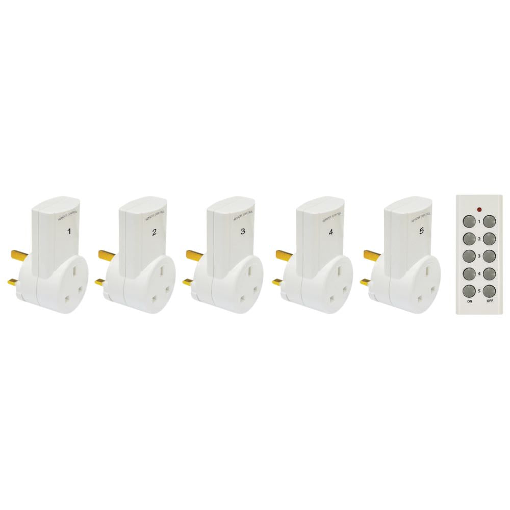 Wireless Remote Control 13A Plug-In Socket – 5 Pack