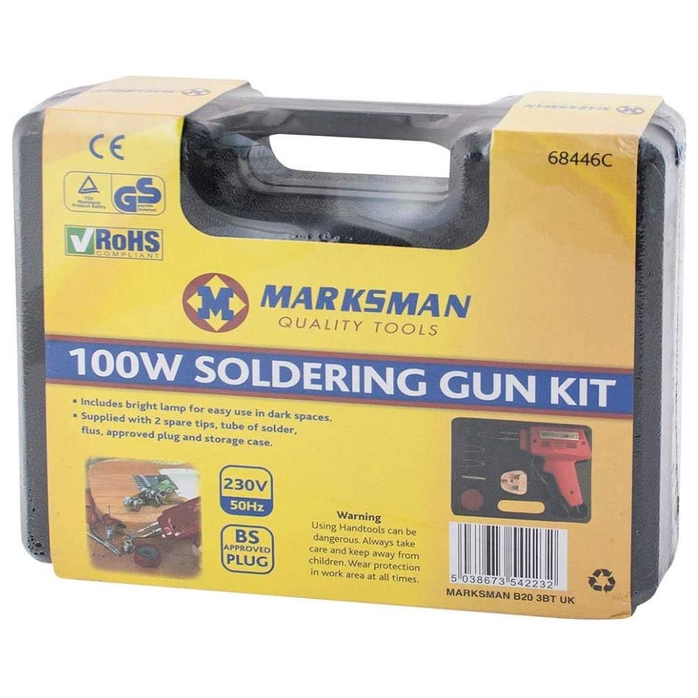 100W Electric Soldering Gun Kit with Tips, Solder, Flux & Storage Case