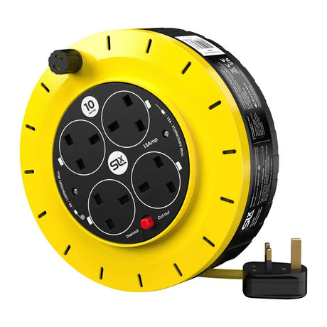 10m Extension Cable Reel – 4 x 13A Sockets – Various Lengths Available
