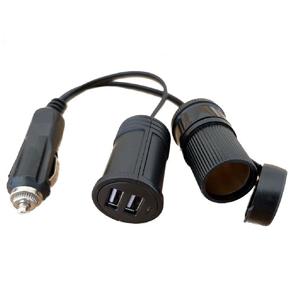 12V/24V Car Cigar Lighter Splitter with Dual USB Charger
