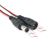 12V DC 2.1mm x 5.5mm Power Connector Lead – Male, Female or Set – 300mm