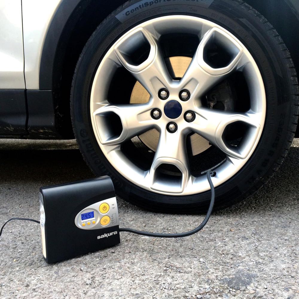 12V Digital Tyre Inflator Air Compressor with Auto Shut-Off & LED Light