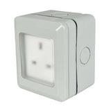 13A Outdoor Garden IP55 Weatherproof 2-Gang Double Unswitched Wall Socket