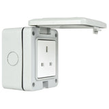 13A Outdoor Garden IP55 Weatherproof 2-Gang Double Unswitched Wall Socket