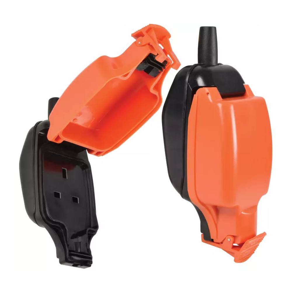 13A Outdoor IP54 Trailing Inline Rewireable Weatherproof Socket Cover