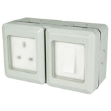 13A Outdoor IP55 Weatherproof 1-Gang Switch & Socket