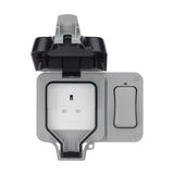 13A Outdoor IP66 Weatherproof Single Socket with External Switch