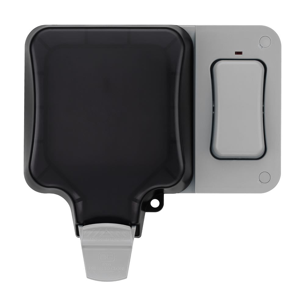 13A Outdoor IP66 Weatherproof Single Socket with External Switch