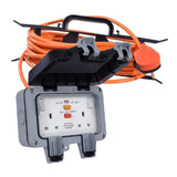 13A Outdoor Weatherproof 1-Gang Switched Wall-Mountable Trailing Socket – Various Lengths