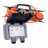 13A Outdoor Weatherproof 1-Gang Switched Wall-Mountable Trailing Socket – Various Lengths