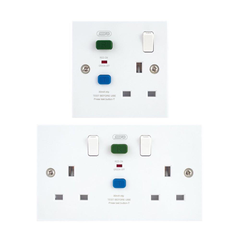 13A RCD Switched Socket Outlet with 30mA Protection (1-Gang / 2-Gang)
