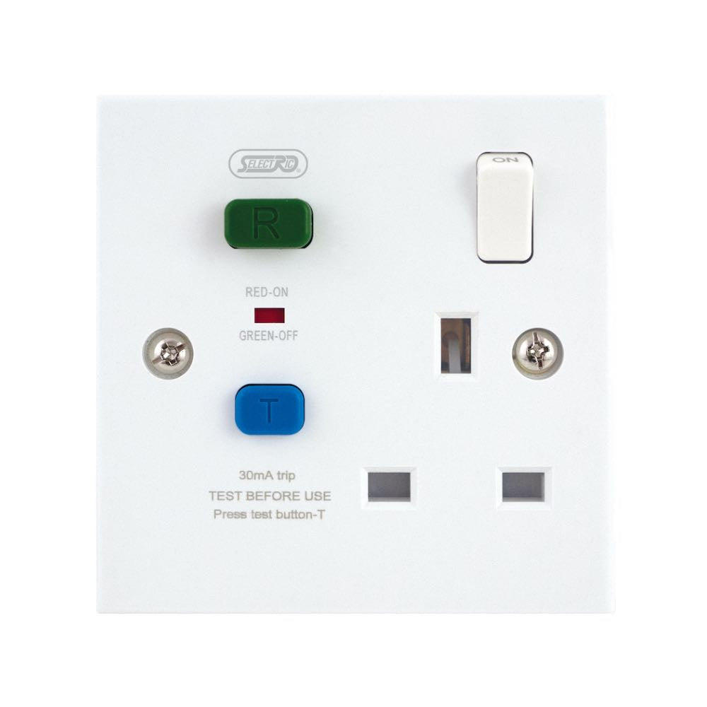 13A RCD Switched Socket Outlet with 30mA Protection (1-Gang / 2-Gang)